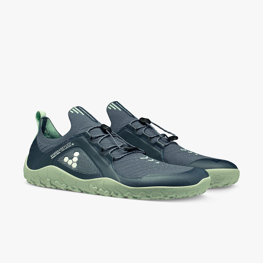 Blue Women's Vivobarefoot Primus Trail Knit Fg Training Shoes | Philippines 0176ZUTG
